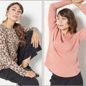 zuda Set of Two Pullover Curved Hem Tops NWT